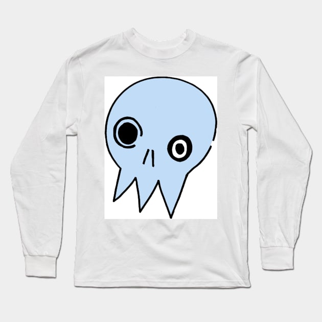 Blue Skull Long Sleeve T-Shirt by nloooo